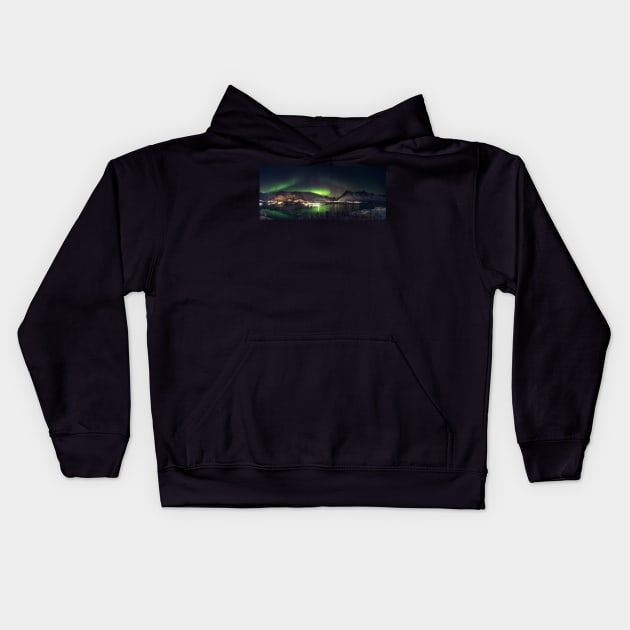 Lofoten - Aurora Borealis Kids Hoodie by cagiva85